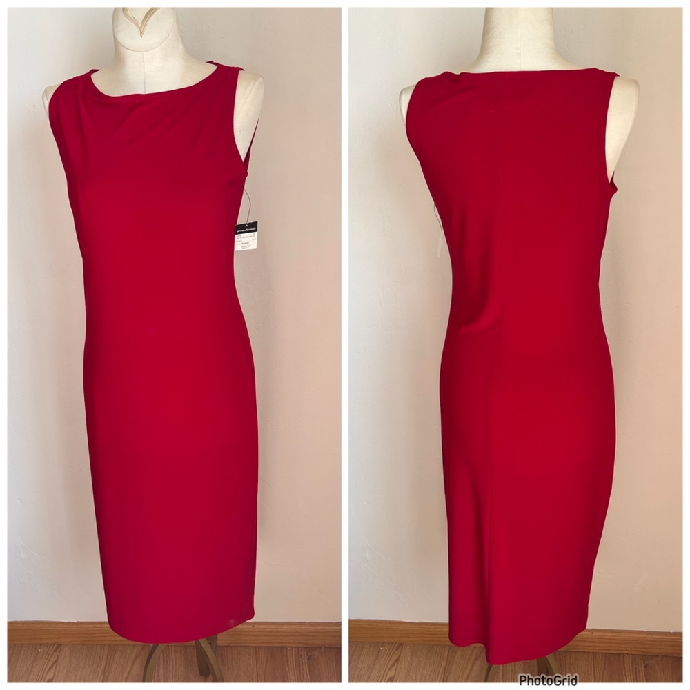 Norma Kamali Red Sleeveless Slinky Dress XS New With Tags